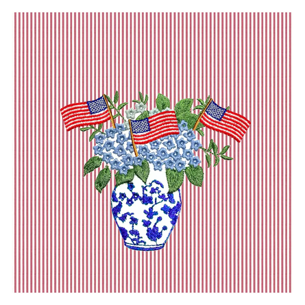 Hydrangea Patriotic Cocktail Napkins