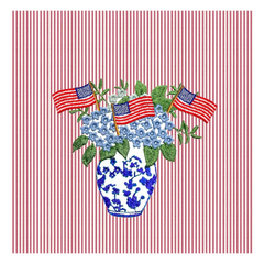 Hydrangea Patriotic Cocktail Napkins