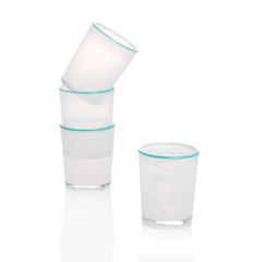 Summer Glass White & Turquoise Large 15oz - Set of 4