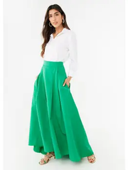 Olivia Skirt Green Faille– Vivid Hue Holiday Edit
