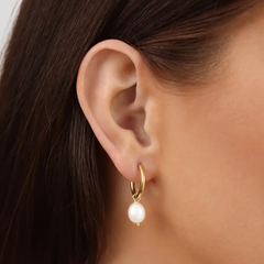 Pearl Hoop- Stainless Steel Hoop Pearl