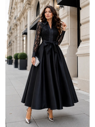 Midnight Romance Beaded Lace Maxi Dress