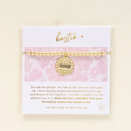 Bestie Sentiment Charm Bracelet – Gold