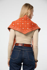 Foulard Knit Triangle Scarf – Orange