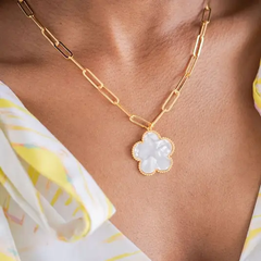 Clover Paperclip Necklace