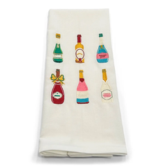 Six Champagne Bottles Tea Towel