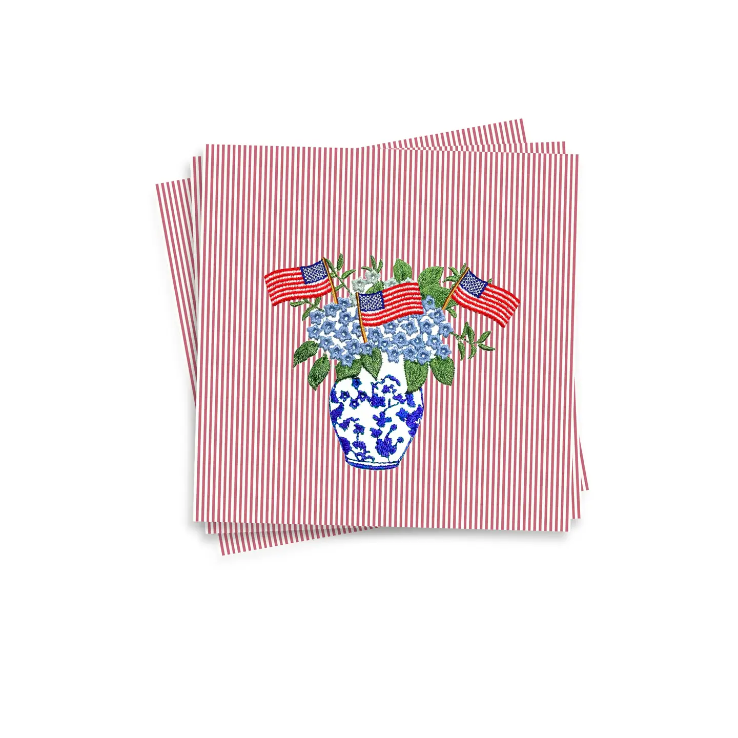 Hydrangea Patriotic Cocktail Napkins