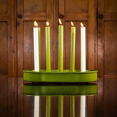 Oval Metal Candle Platter – Olive