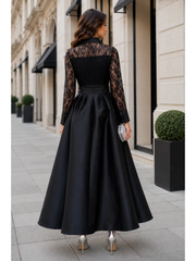 Midnight Romance Beaded Lace Maxi Dress