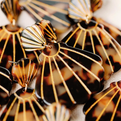 Brown Tortoise Shell Statement Earrings