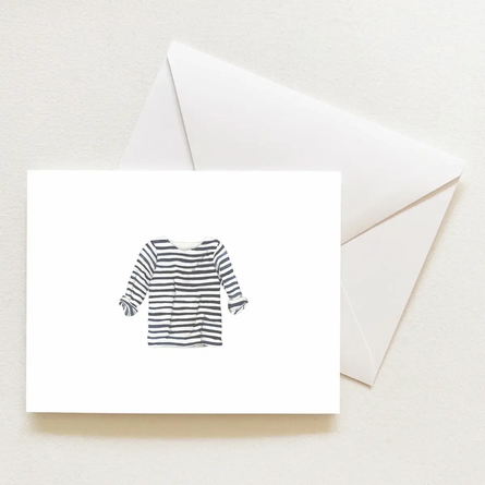 Navy + White Striped Shirt Boxed Note Cards