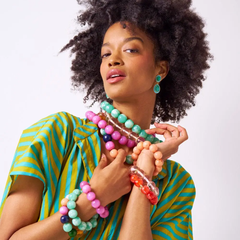 Iris Large Resin Multi Colored Bead Necklace