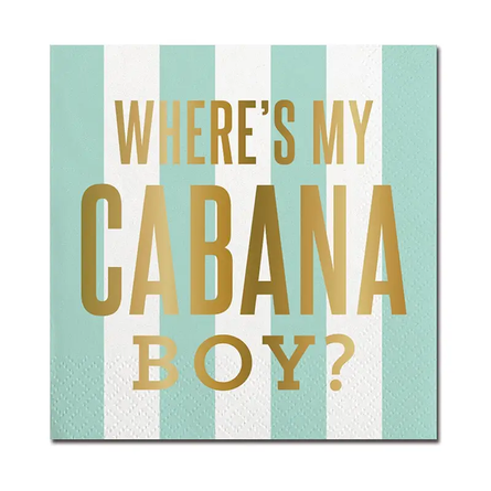 Where's My Cabana Boy Foil Beverage Napkins