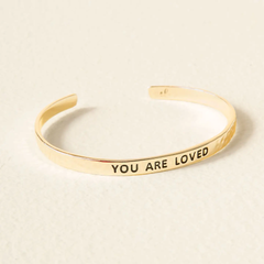 You Are Loved Little Reminder Cuff – Gold