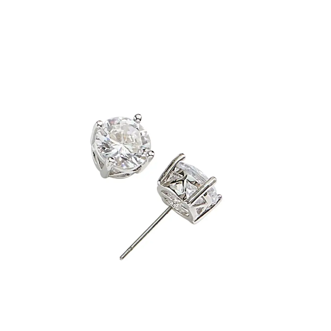 Classic Silver Sparkle Stud Earrings