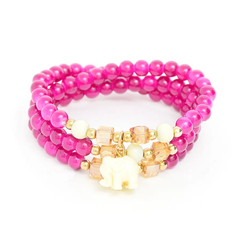 Hot Pink Radiant Elephant Bracelet