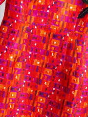 Vintage Poppy Bloom Jacquard Midi Dress
