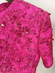 Radiant Jacquard Beaded Dress | Fuchsia