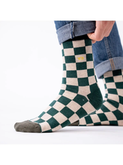 Checkered Combed Cotton Socks - Tourist Trophy