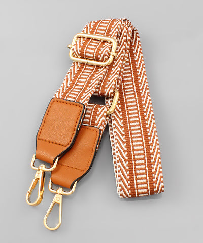 Brown Cream Ribbon Adjustable Bag Strap