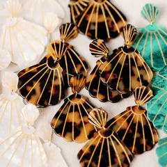 Brown Tortoise Shell Statement Earrings