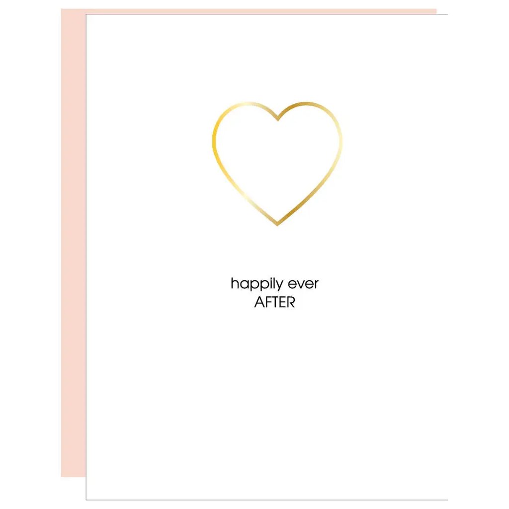 Happily Ever After - Heart Paper Clip Letterpress Greeting Card