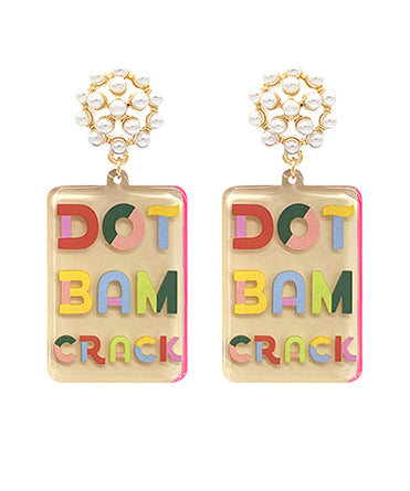 DOT • BAM • CRACK Mahjong Printed Acetate Drop Earrings