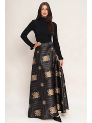 Printed Woven Maxi Circle Skirt