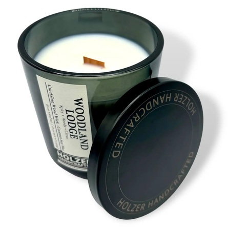 Woodland Lodge 12oz Wood Wick Candle, Coconut Soy Wax