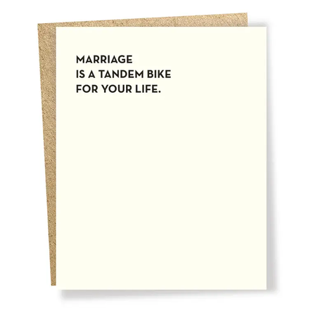 Marriage is a Tandem Bike for your Life Greeting Card