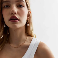 Pearl Hoop- Stainless Steel Hoop Pearl