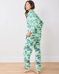 Tee Time Dreams: Golf Toile Long Pajama Set