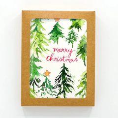 "Trees and Stars" Watercolor Notecard- 6 Pack Bundle