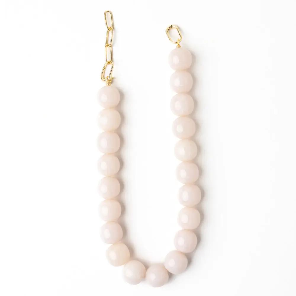 White Iris Large Resin Bead Necklace
