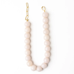 White Iris Large Resin Bead Necklace