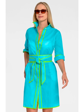 Turquoise Shirt Tails Short Dress