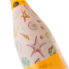 Pink Seashells – Champagne Bottle Wrap (Fits Veuve Clicquot 750ml)