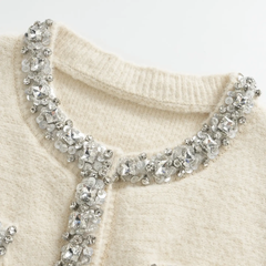 Hand-Beaded Knit Cardigan | Soft Autumn Elegance