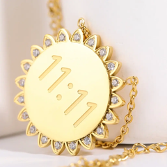 11:11 Sun Pendant Necklace – 14K Gold Plated