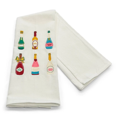 Six Champagne Bottles Tea Towel