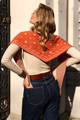 Foulard Knit Triangle Scarf – Orange