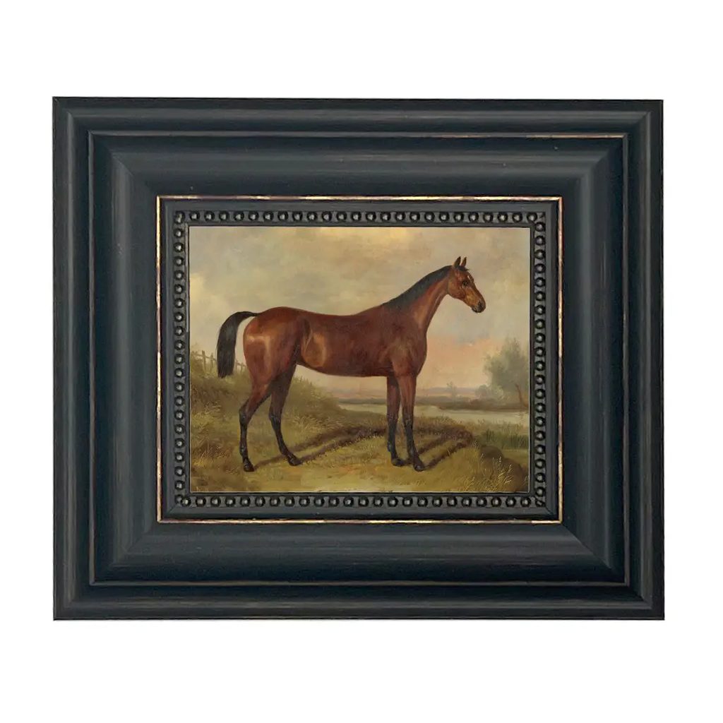 Hunter in A Landscape 5"x6" Framed Oil Painting Print On Canvas