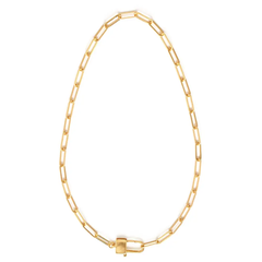 Paperclip Chain, Padlock Clasp Statement Chain