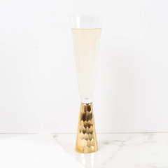 Gold Hammered Champagne Glass