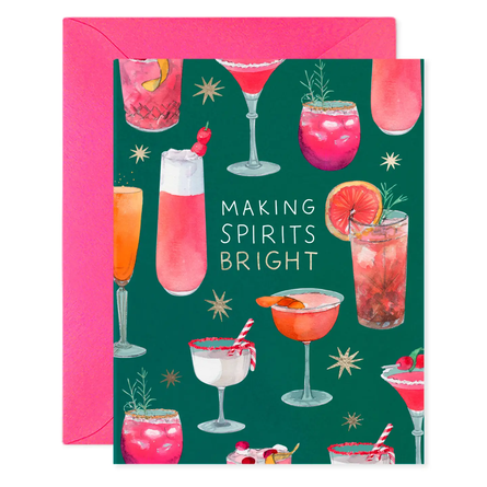 Making Spirits Bright Holiday Cocktail Greeting Card