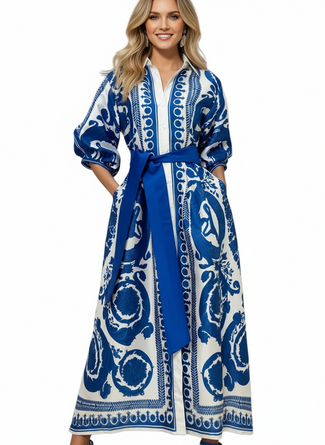 Santorini Azul Maxi Dress | The Vivid Hue Edit