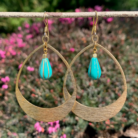 Soho Melon Hoops with Turquoise