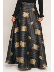 Printed Woven Maxi Circle Skirt