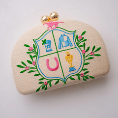 Derby Embroidered Clutch