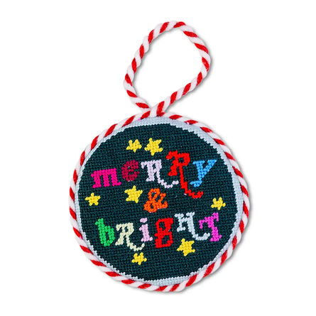 Merry & Bright Needlepoint Ornament